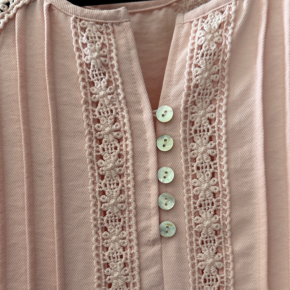 Lane Bryant Sky Blue Lace Accent Blouse - Picture 6 of 12